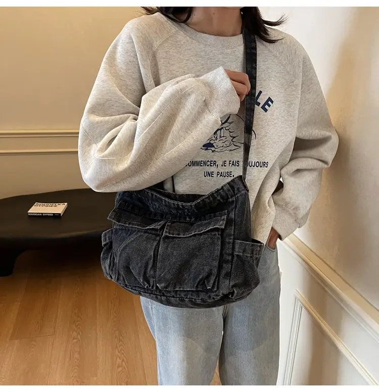 Women Denim Crossbody Bag Blue Casual Fashion — feature 26