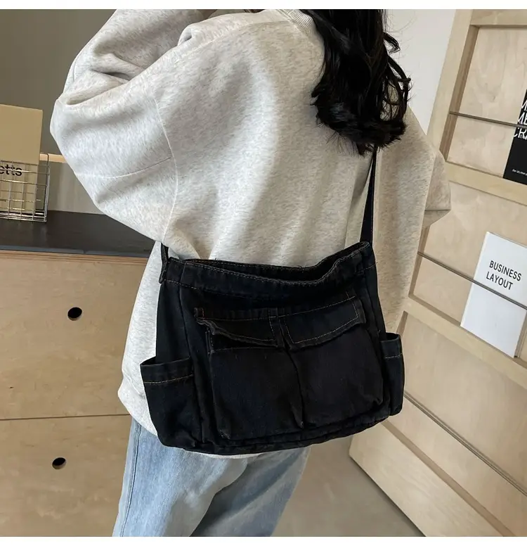 Women Denim Crossbody Bag Blue Casual Fashion — feature 32