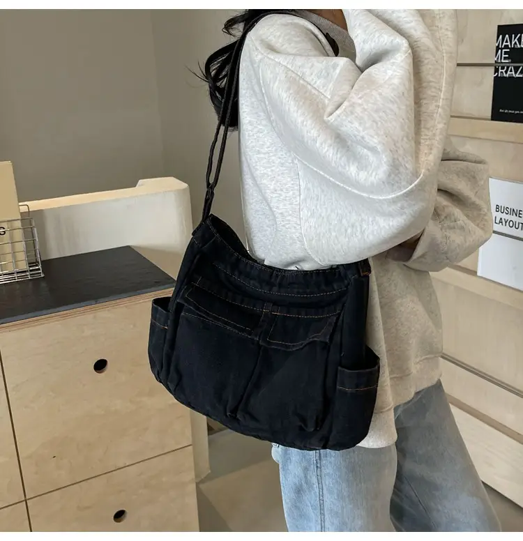 Women Denim Crossbody Bag Blue Casual Fashion — feature 34