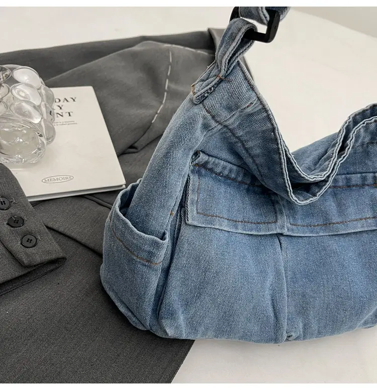 Women Denim Crossbody Bag Blue Casual Fashion — feature 6
