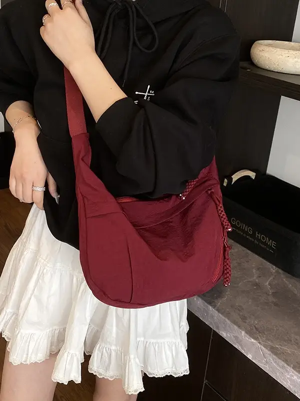 Women's Black Crossbody Shoulder Bag Large Capacity - Image 11