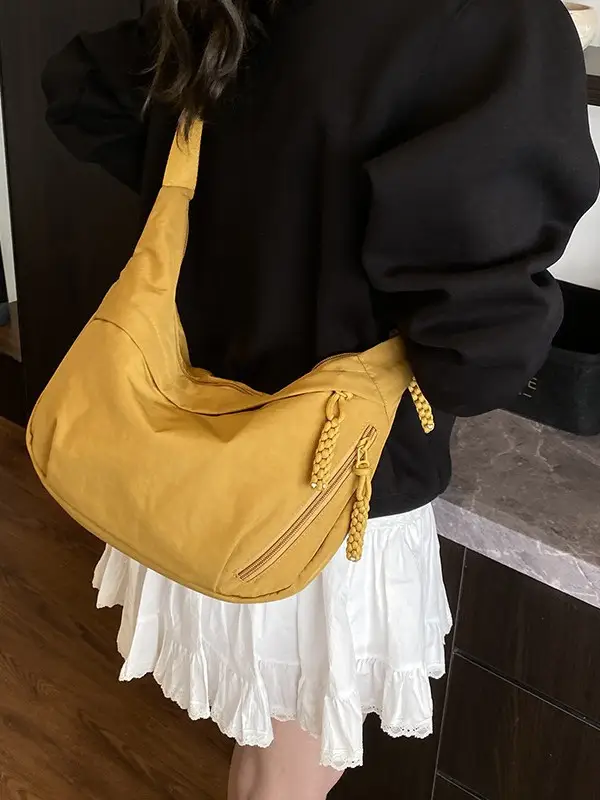 Women's Black Crossbody Shoulder Bag Large Capacity - Image 12
