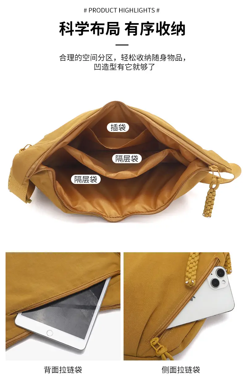 Women's Black Crossbody Shoulder Bag Large Capacity — feature 8