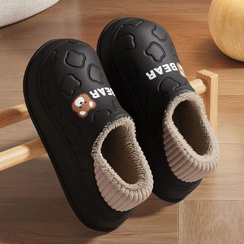 Pregnant Women's Cotton Slippers Women's Winter 2024 New Indoor Home Non-slip Waterproof Warm plush Bag with Moon Shoes - Image 10