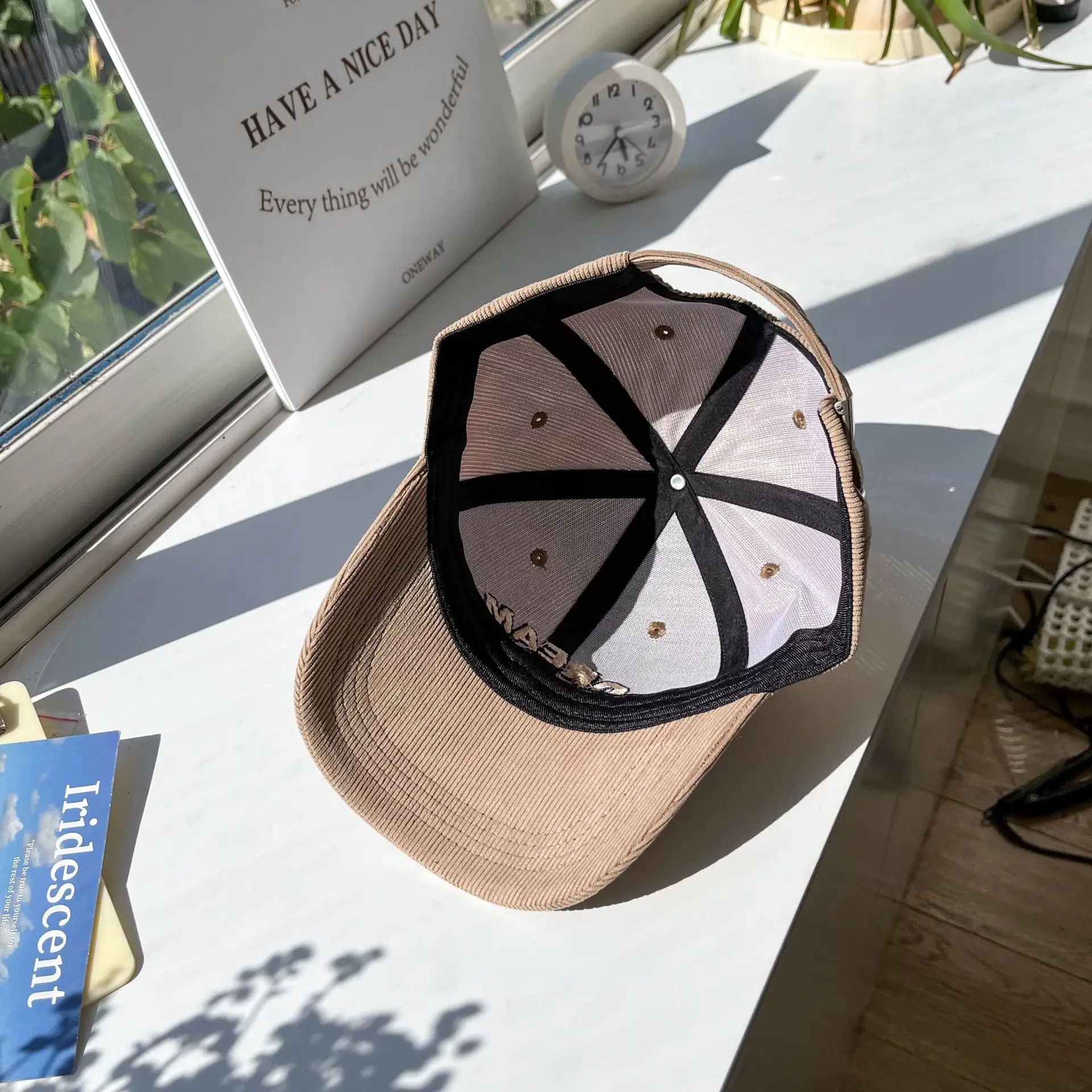 Women's Dream Logo Cap Beige Corduroy — feature 16