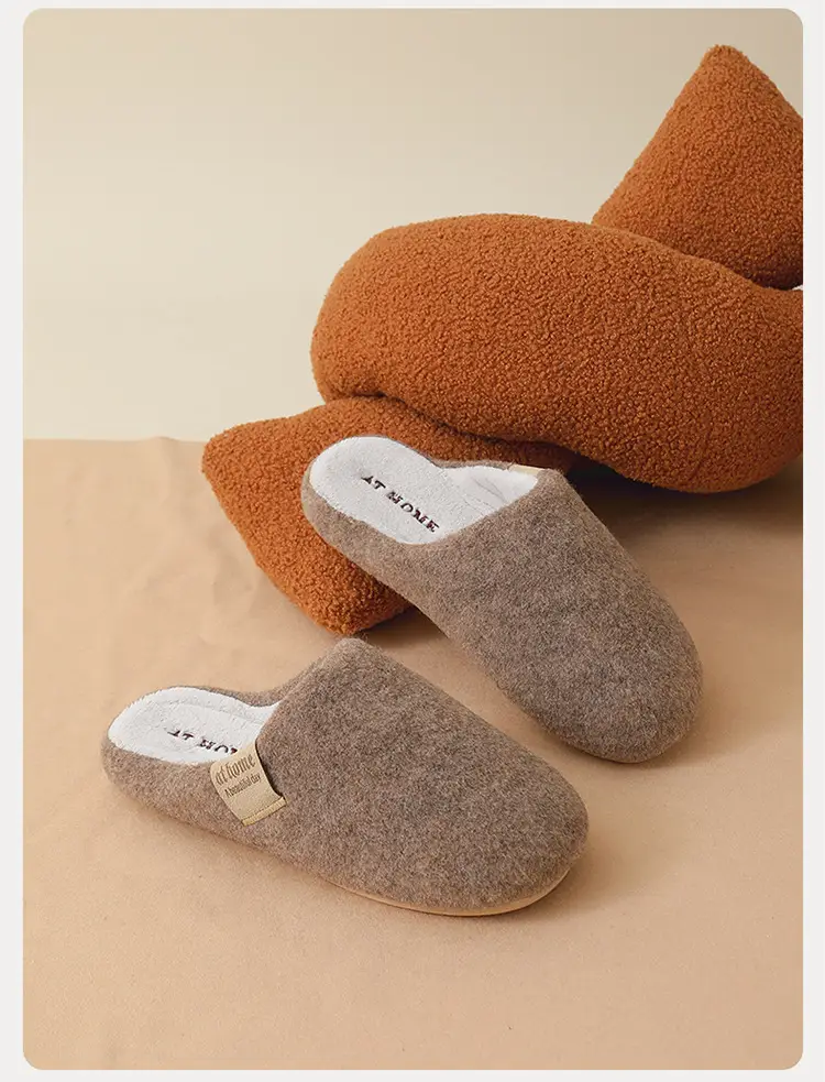 Blue Felt Cotton Women's Slippers Winter Warm Indoor — feature 17