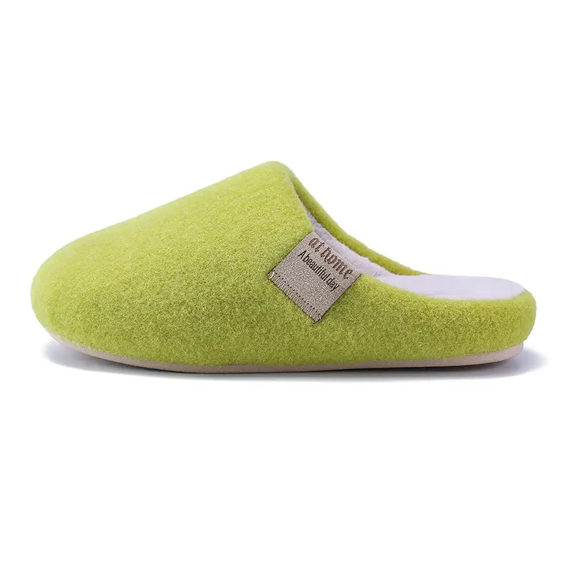 Blue Felt Cotton Women's Slippers Winter Warm Indoor