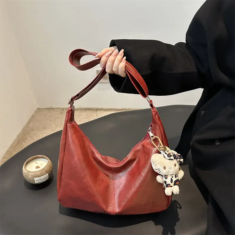 Black Large Capacity Women's Shoulder Crossbody Bag