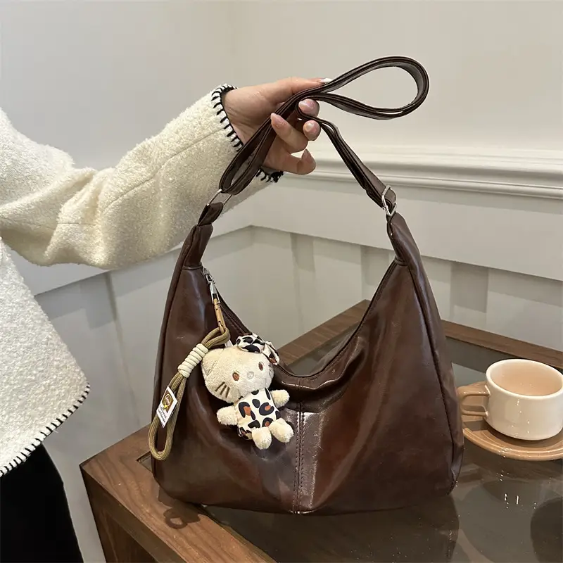 Black Large Capacity Women's Shoulder Crossbody Bag