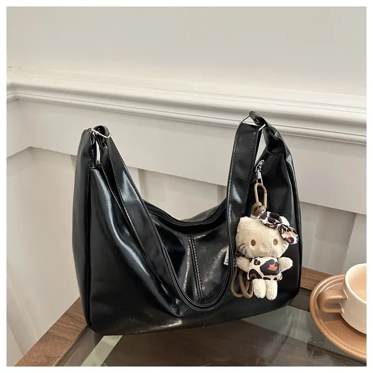Black Large Capacity Women's Shoulder Crossbody Bag — feature 22