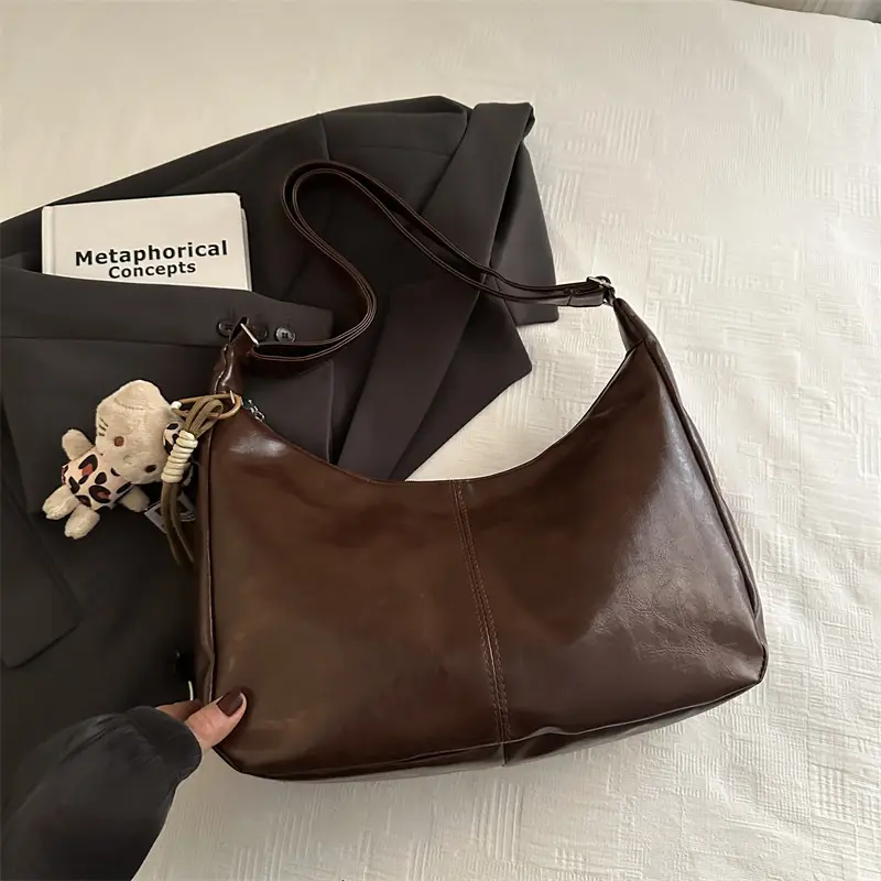 Black Large Capacity Women's Shoulder Crossbody Bag