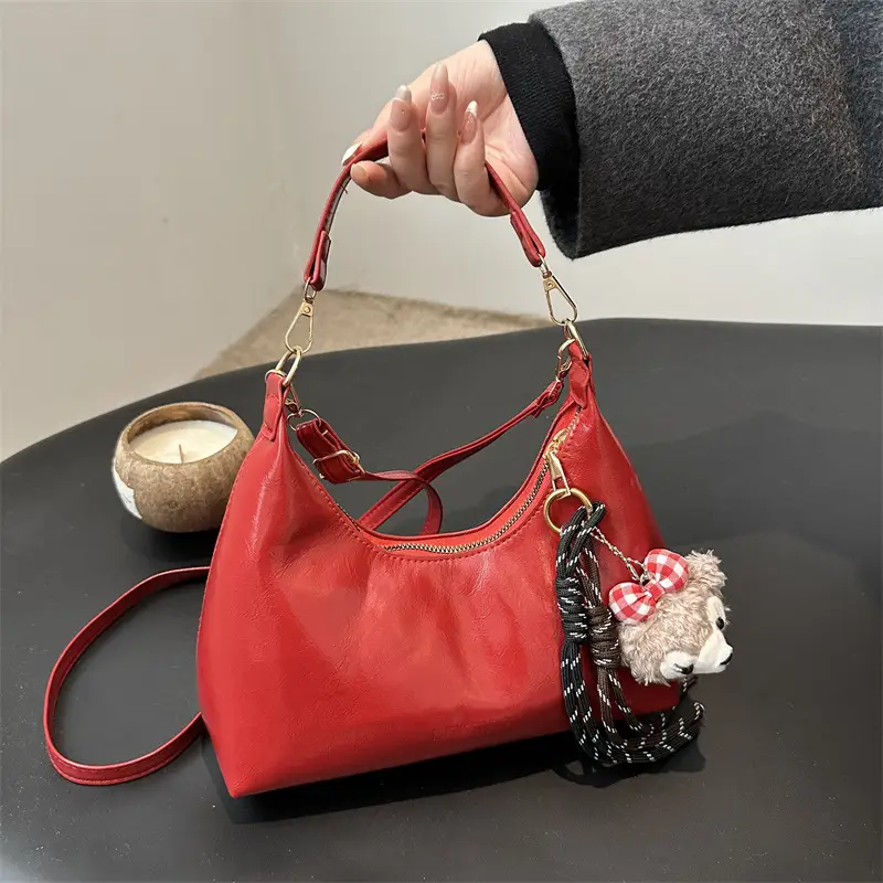 Red Crossbody Bag Women's 2024 New Autumn Winter - Image 10