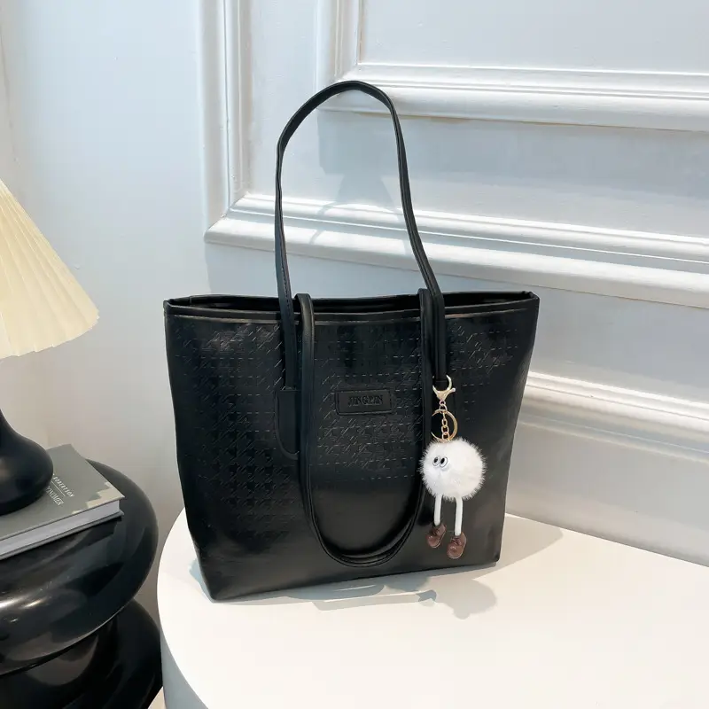 Black Houndstooth Tote Bag for Women 2024 - Image 9