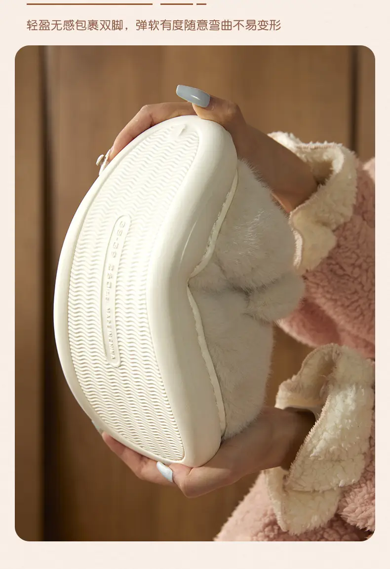 Cotton Slippers with Heel for Men and Women Couple Mao Mao Shoes Non-slip Warm Winter Home fleece-lined Thickened Cute Bear Cotton Shoes — feature 7