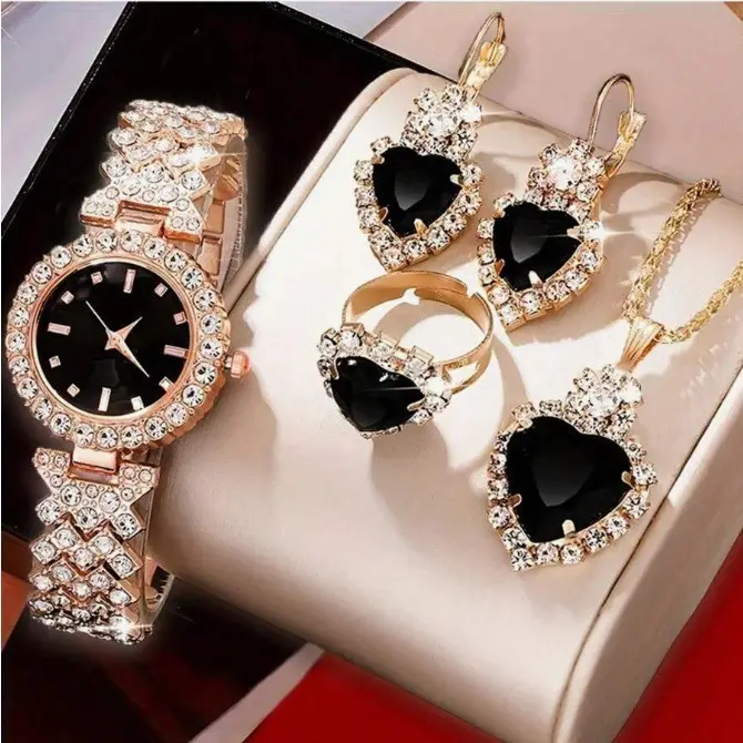 Women's Diamond Watch Accessories Box 5pcs Suit Orange - Image 11
