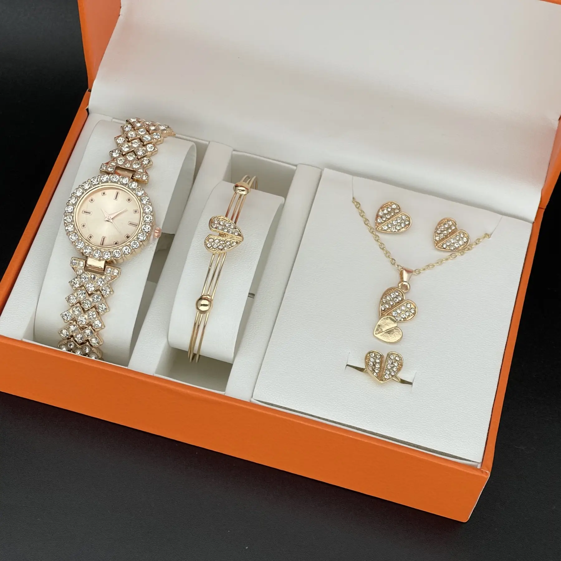Women's Diamond Watch Accessories Box 5pcs Suit Orange - Image 5