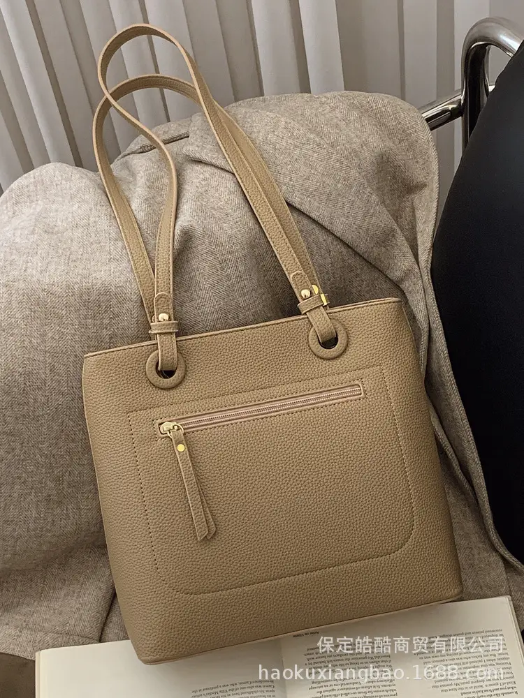 Women's Large Capacity Tan Shoulder Tote Bag 2024 - Image 7