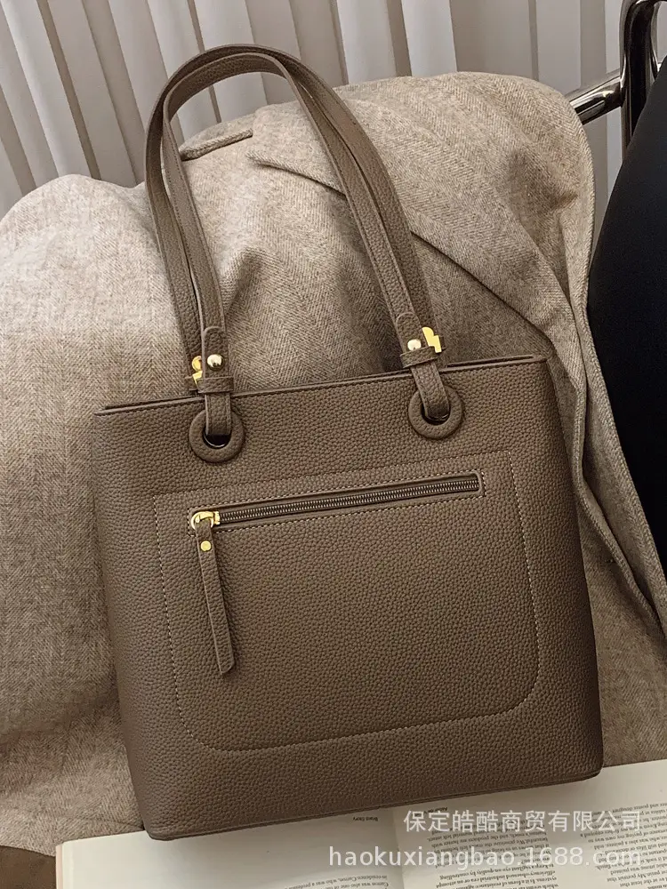 Women's Large Capacity Tan Shoulder Tote Bag 2024 - Image 8