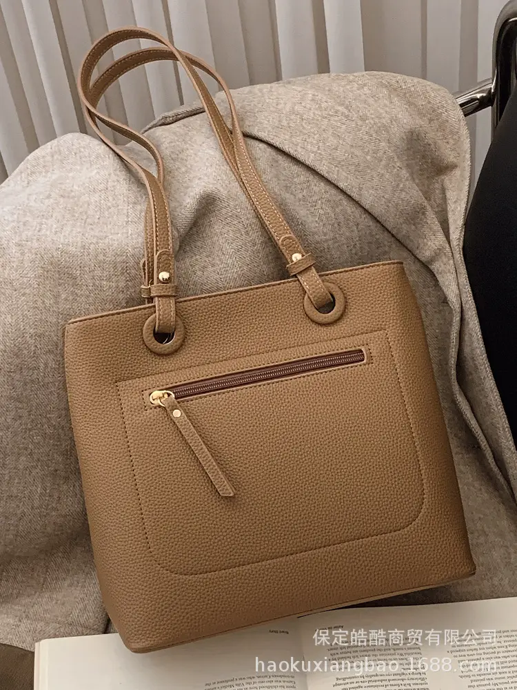 Women's Large Capacity Tan Shoulder Tote Bag 2024 - Image 9