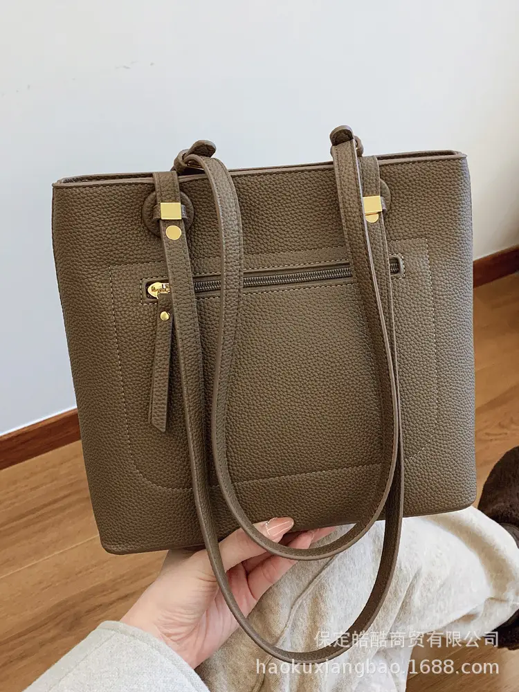 Women's Large Capacity Tan Shoulder Tote Bag 2024 - Image 10
