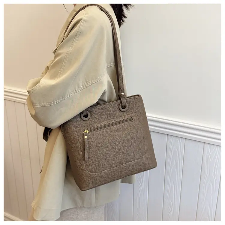 Women's Large Capacity Tan Shoulder Tote Bag 2024 — feature 12