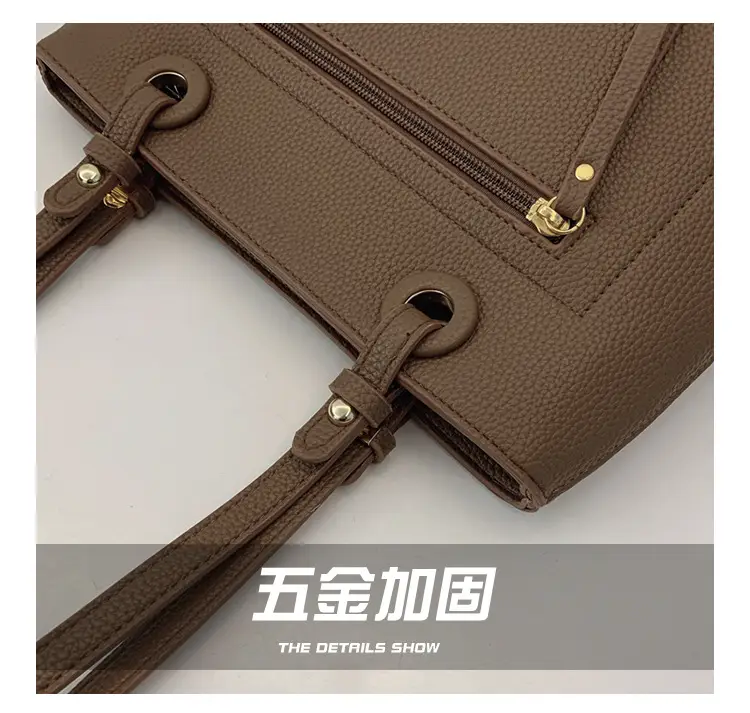 Women's Large Capacity Tan Shoulder Tote Bag 2024 — feature 5