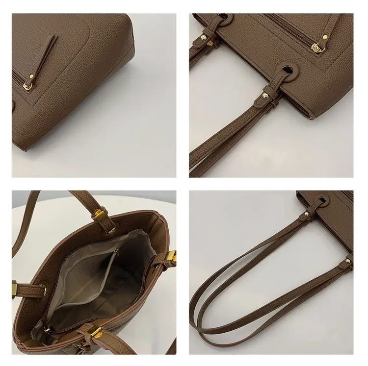 Women's Large Capacity Tan Shoulder Tote Bag 2024 — feature 7