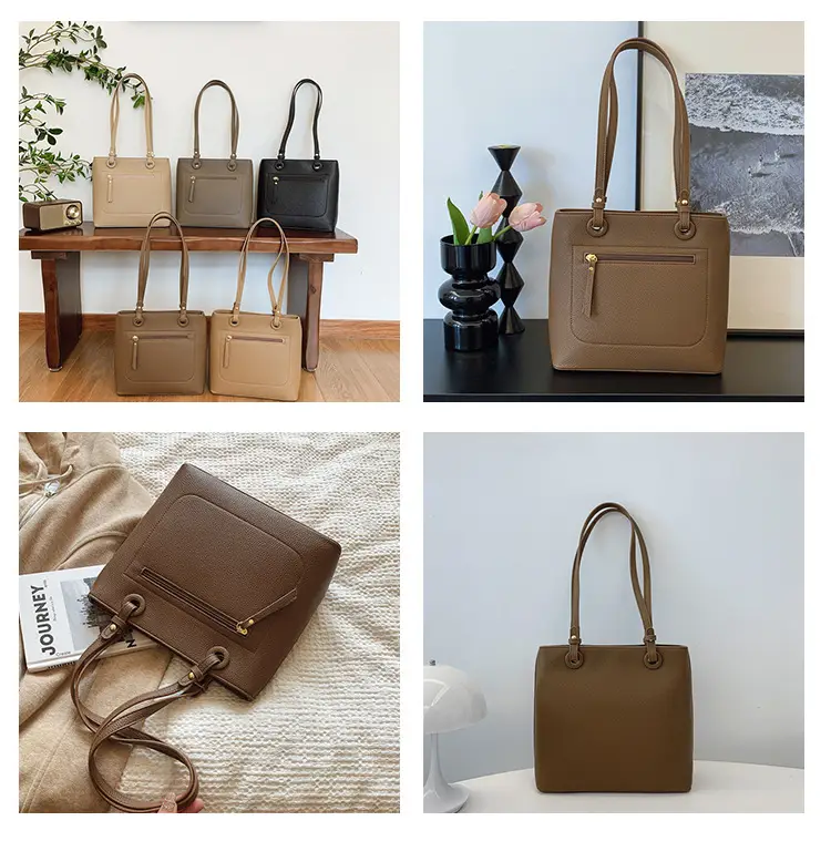 Women's Large Capacity Tan Shoulder Tote Bag 2024 — feature 8
