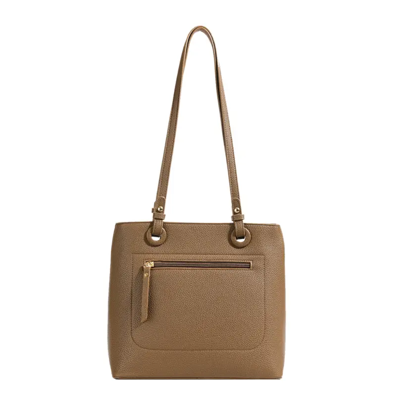 Women's Large Capacity Tan Shoulder Tote Bag 2024 - Image 2