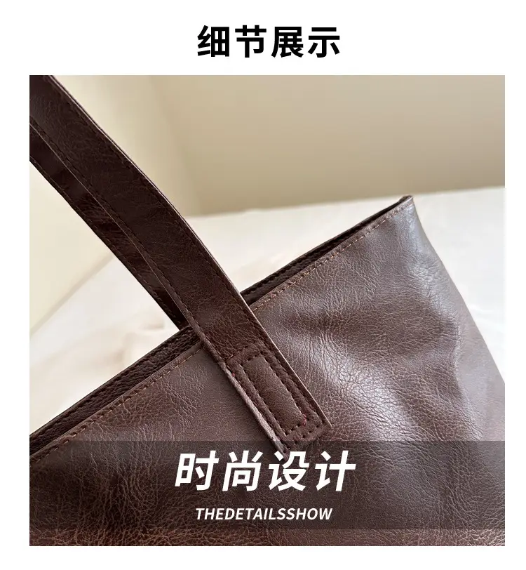 Women's Brown Leather Large Tote Bag — feature 3
