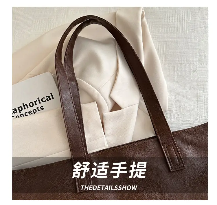 Women's Brown Leather Large Tote Bag — feature 5