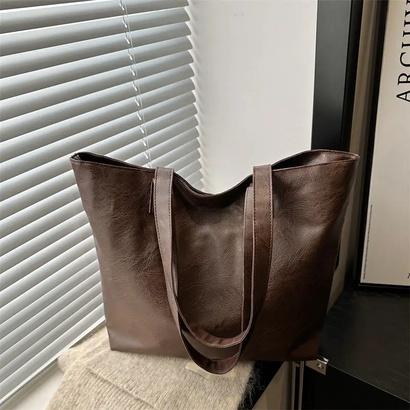 Women's Brown Leather Large Tote Bag