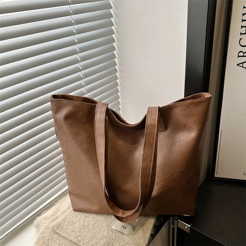 Women's Brown Leather Large Tote Bag