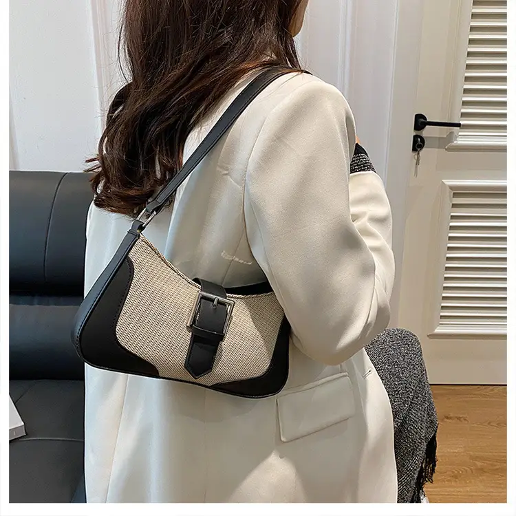 French Linen Shoulder Bag Grey Silver 2024 — feature 10