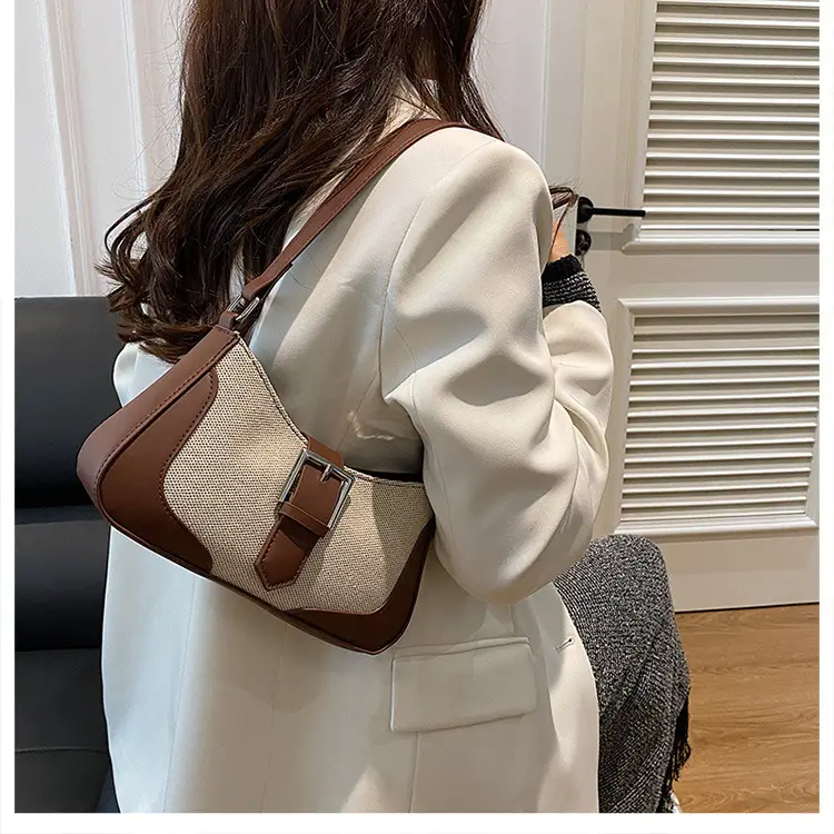 French Linen Shoulder Bag Grey Silver 2024 — feature 14
