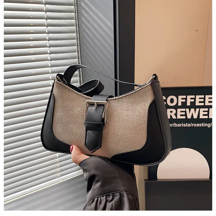 French Linen Shoulder Bag Grey Silver 2024 — feature 23