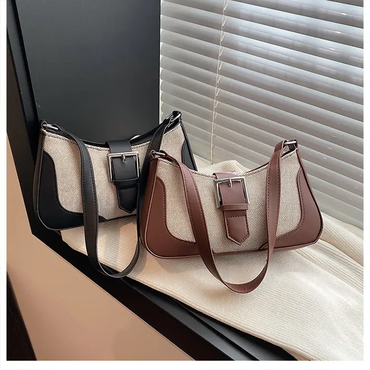 French Linen Shoulder Bag Grey Silver 2024 — feature 26