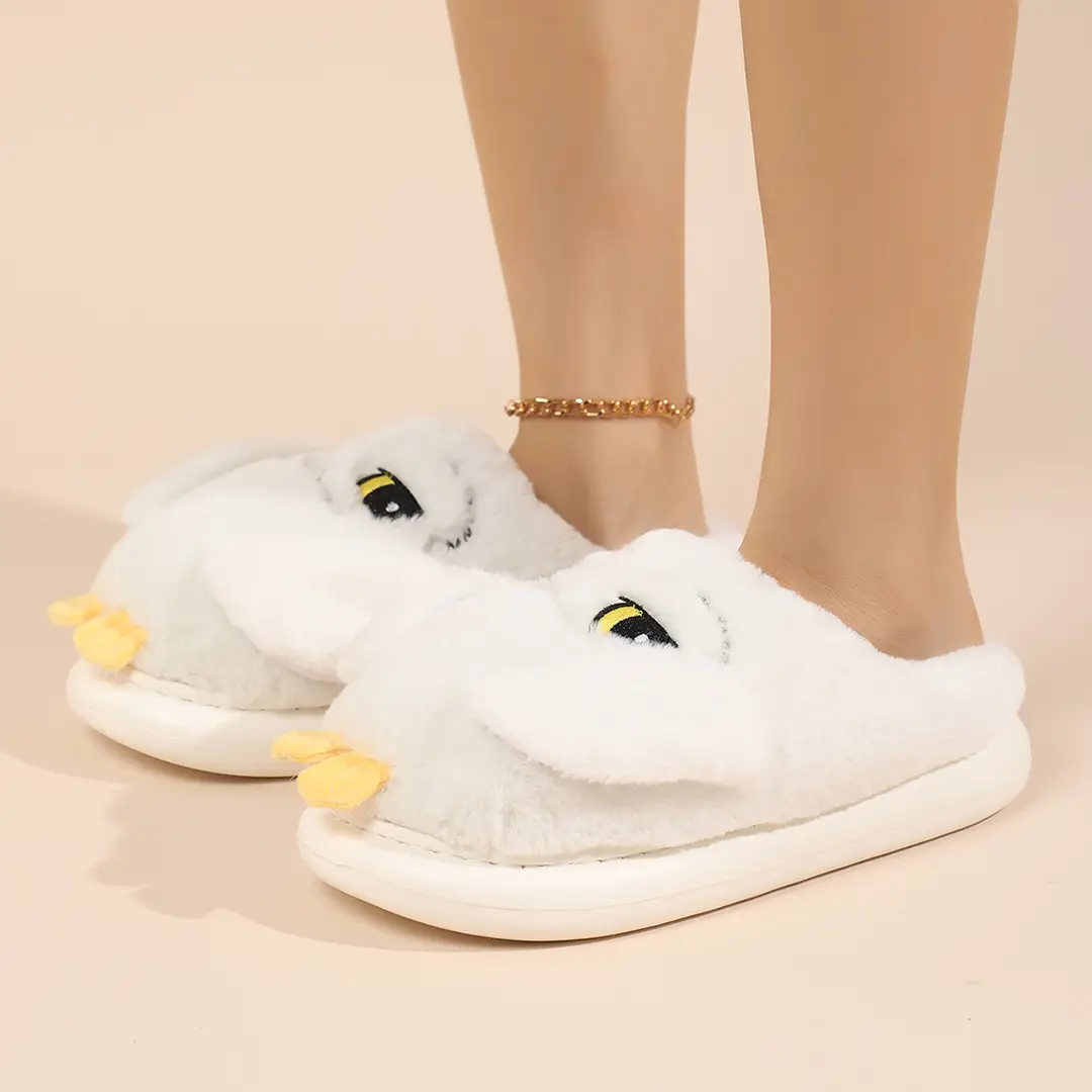 Hedwig Owl Cotton Slippers 2024 New Thickened Autumn and Winter Indoor Non-Slip Home Shoes Warm Stuffed Slippers - Image 3
