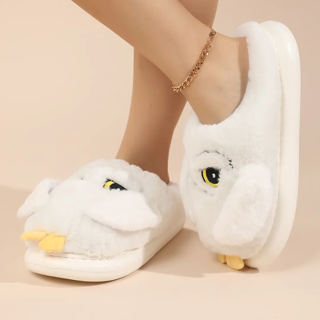Hedwig Owl Cotton Slippers 2024 New Thickened Autumn and Winter Indoor Non-Slip Home Shoes Warm Stuffed Slippers - Image 4