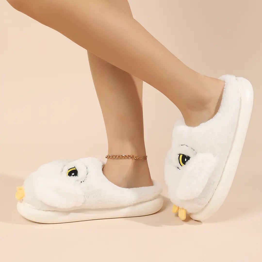 Hedwig Owl Cotton Slippers 2024 New Thickened Autumn and Winter Indoor Non-Slip Home Shoes Warm Stuffed Slippers - Image 5