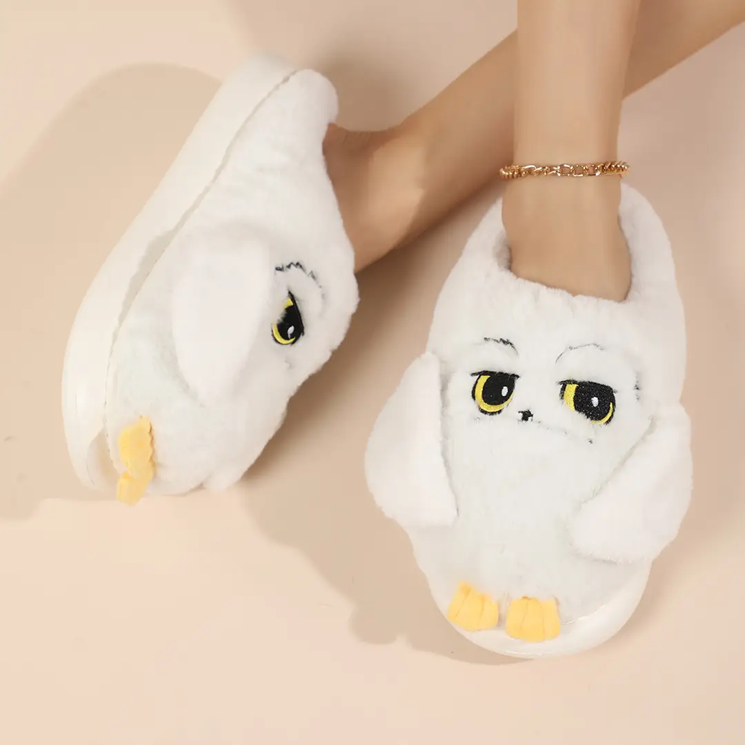Hedwig Owl Cotton Slippers 2024 New Thickened Autumn and Winter Indoor Non-Slip Home Shoes Warm Stuffed Slippers — feature 6