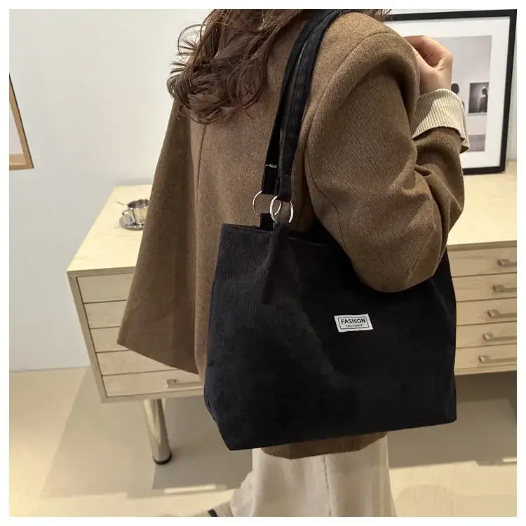 Corduroy Women's Large Shoulder Bag Brown 2024 — feature 20