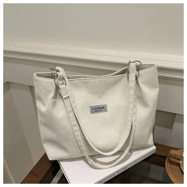 Corduroy Women's Large Shoulder Bag Brown 2024 — feature 23