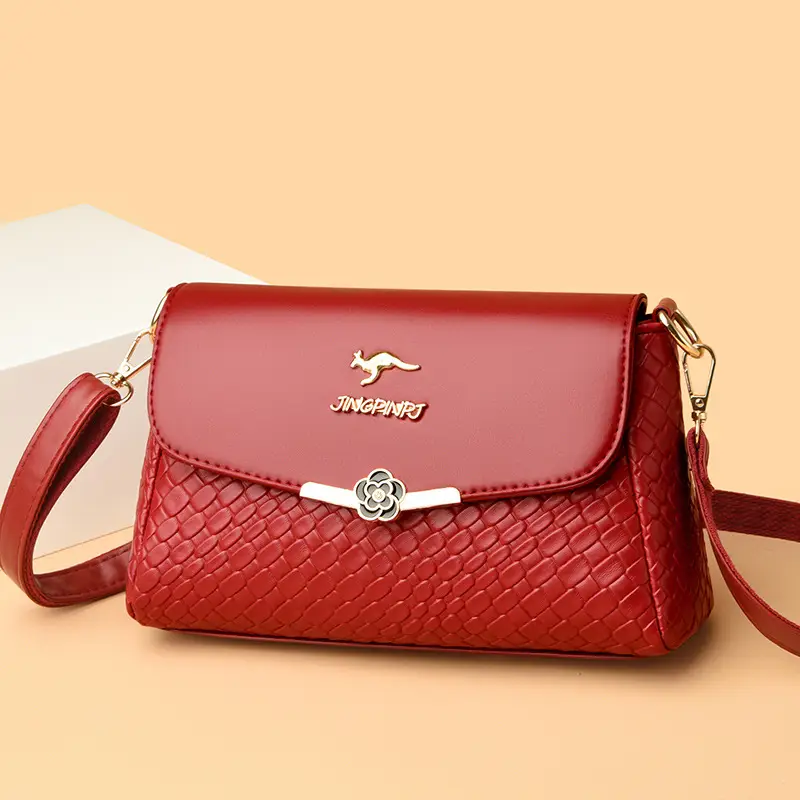 Black Woven Crossbody Bag for Women - Image 6