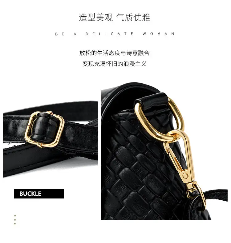 Black Woven Crossbody Bag for Women — feature 6