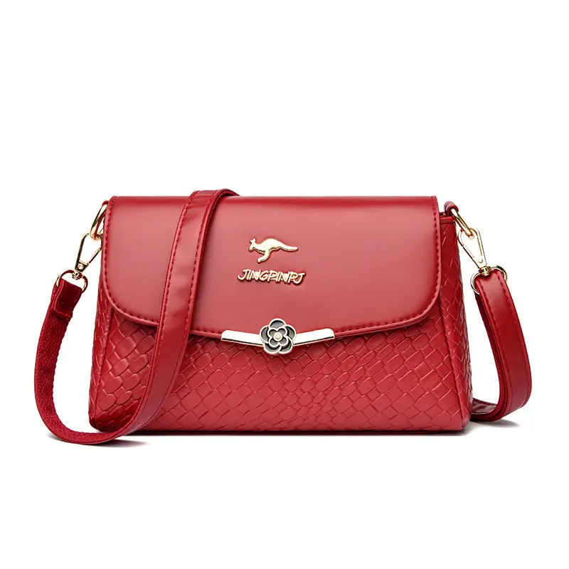Black Woven Crossbody Bag for Women - Image 3