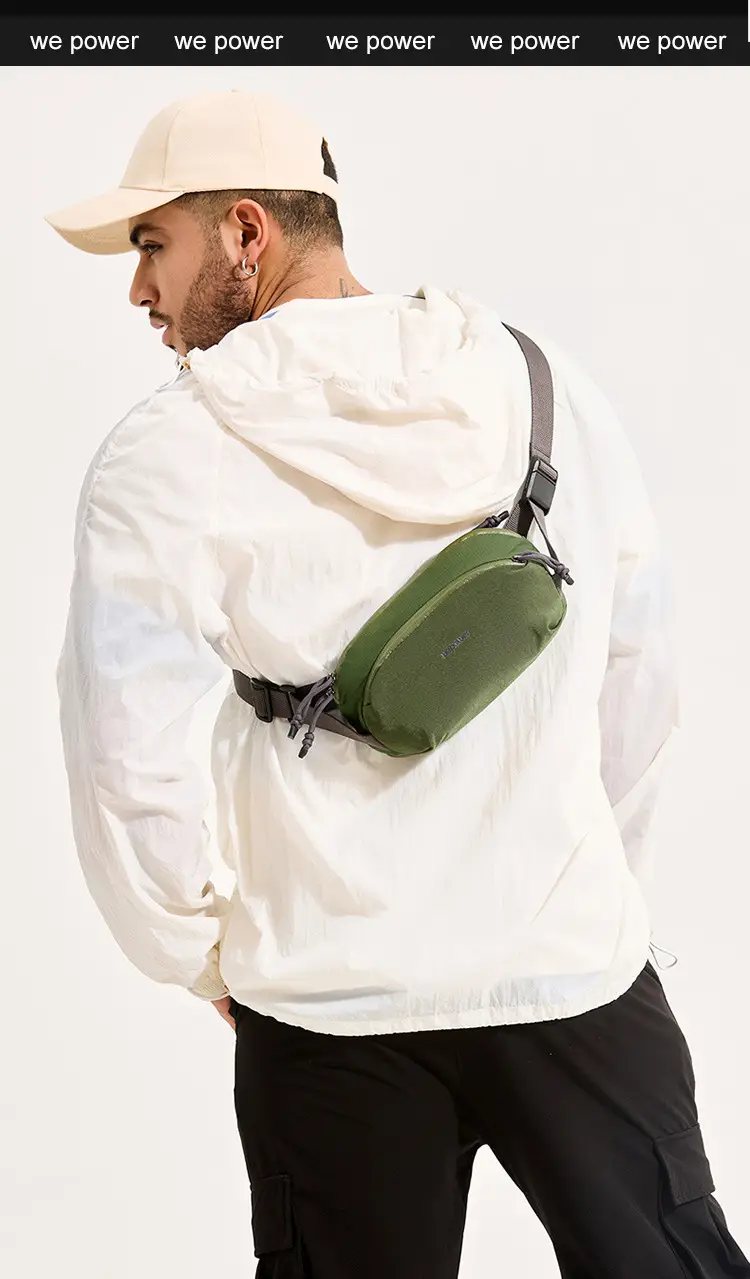 Men's Black Personalized Sports Satchel Waist Bag — feature 17