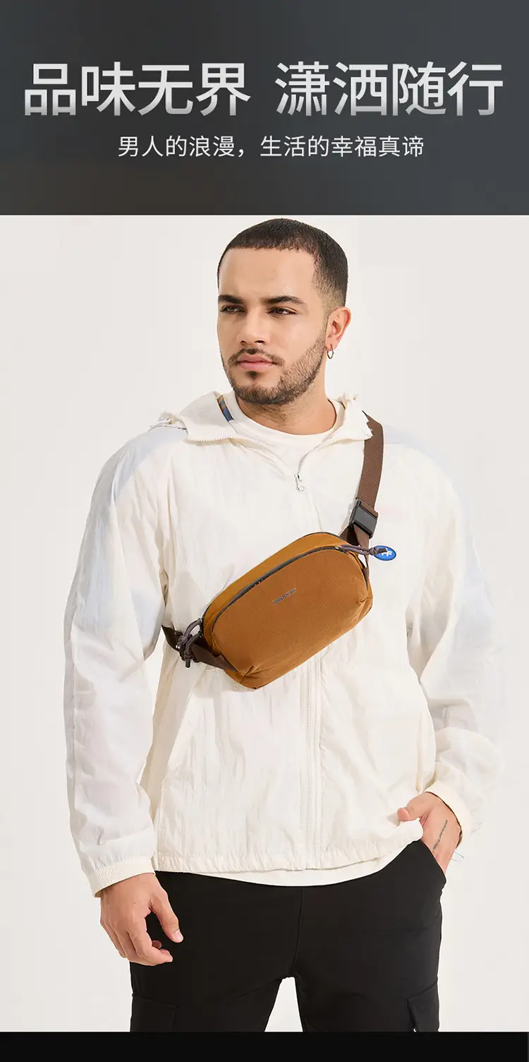 Men's Black Personalized Sports Satchel Waist Bag — feature 2