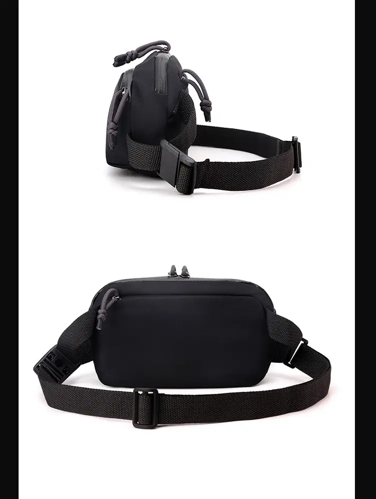 Men's Black Personalized Sports Satchel Waist Bag — feature 24