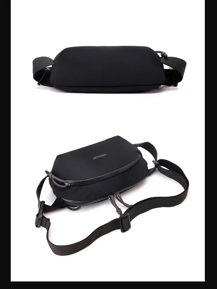 Men's Black Personalized Sports Satchel Waist Bag — feature 25